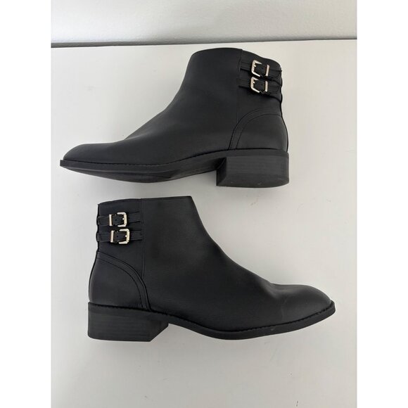 Kelly & Katie Boots 11 Ankle Double Buckle Side Zip Urban Casual Street Style - Picture 5 of 16